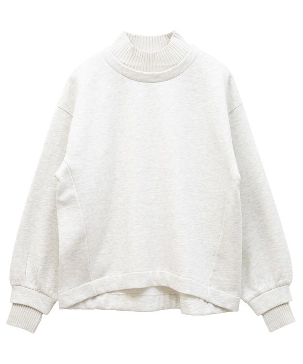 Green Parks 配色リブニットドッキング裏起毛プルオーバ Oatmeal