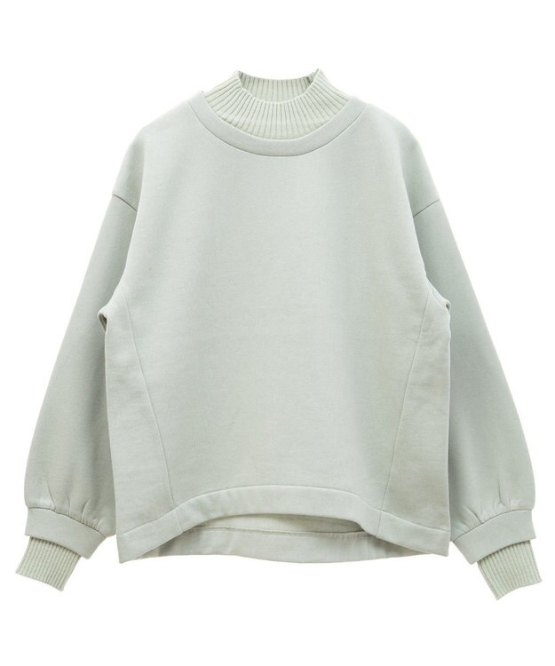 Green Parks 配色リブニットドッキング裏起毛プルオーバ Light Green