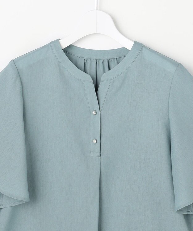 ANY SIS S スムージーポリエステル スキッパー ブラウス ミント