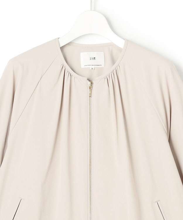23区 L 【先行予約】2WAYストレッチタフタ ギャザーブルゾン ベージュ系