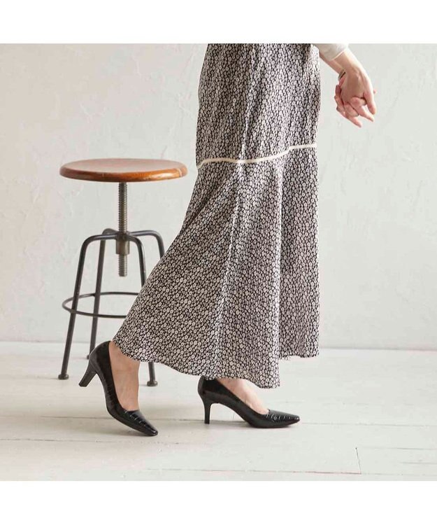 Riz raffinee <Riz raffinee>スクエアトゥパンプス ブラックカタオシ