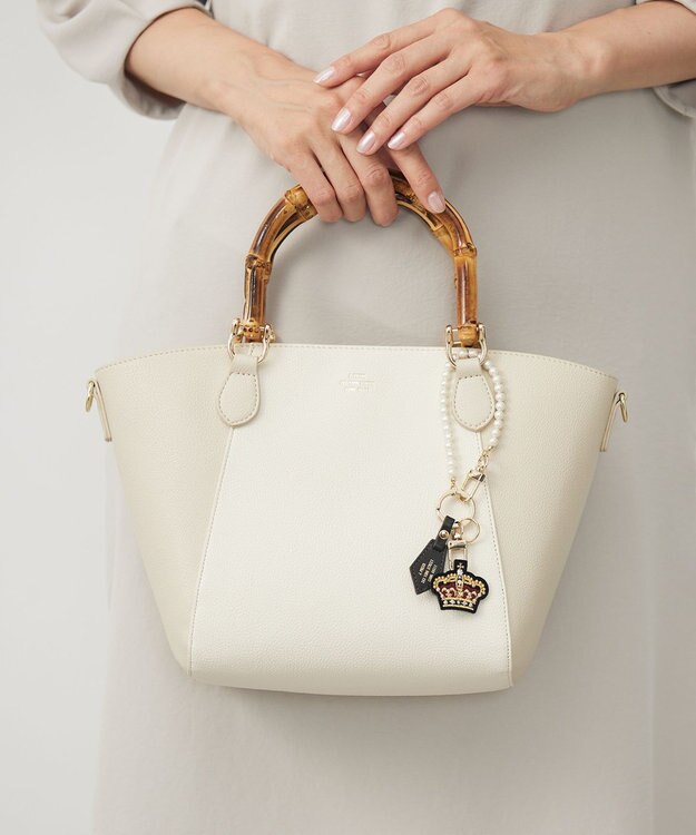 J.PRESS LADIES 【本革・2way】ワッペン バッグ チャーム 王冠系