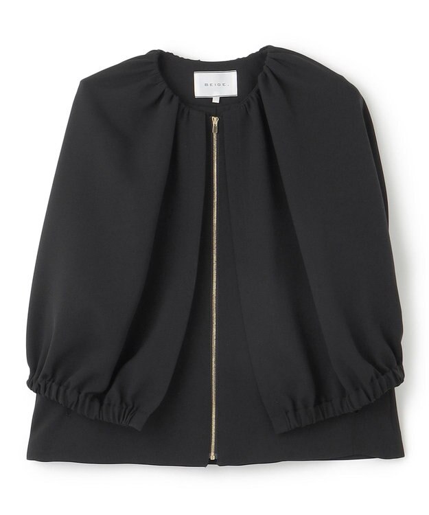 BEIGE， 【洗える】REIBAUD / ノーカラージャケット Black