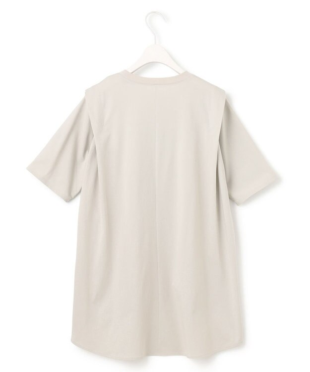 ICB L 【接触冷感・UVケア・洗える】コンフォートプレーティング デザインカットソー ピスタチオ系