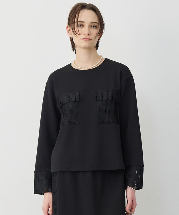 ICB L レースコンビジャージー トップス ブラック