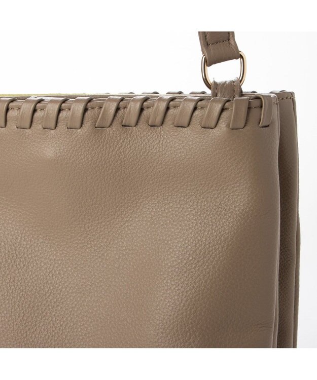 UNBILLION perche 牛革ソフト3層かがり2wayショルダーバッグ オーク