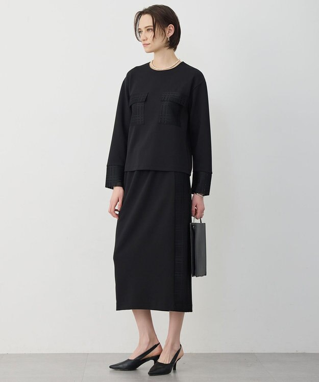 ICB L レースコンビジャージー トップス ブラック