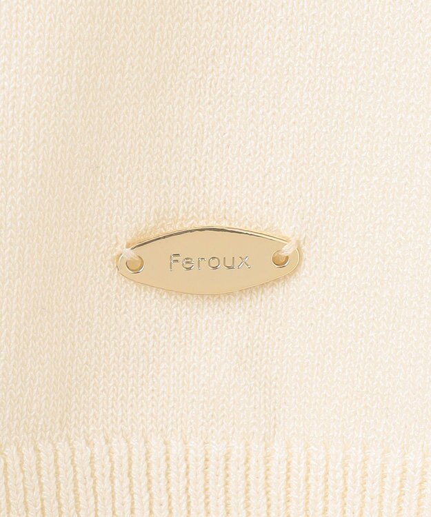 Feroux シャイニーハーフスリーブ ニット ホワイト系