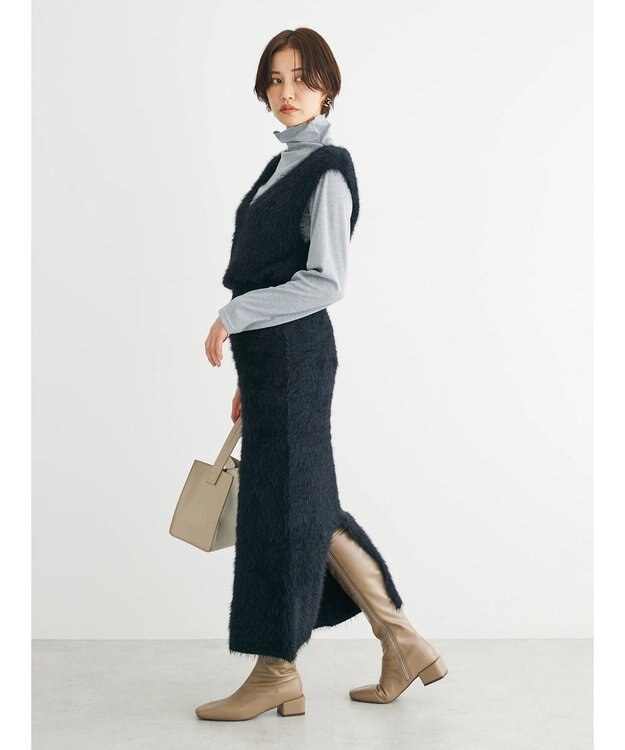 Green Parks ・Ｐｅｔｉｔ　Ｆｌｅｕｒ　シャギーニットベスト Black