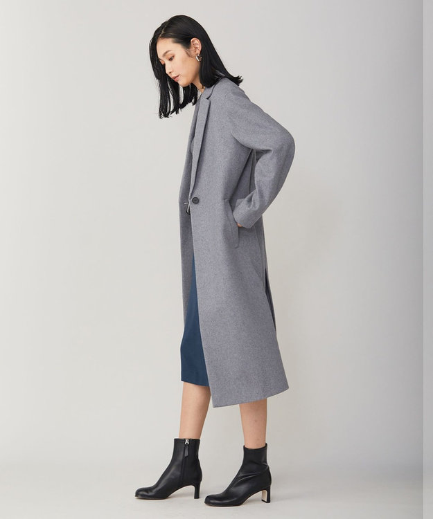 ICB ウールライトメルトン チェスターコート ライトグレー系