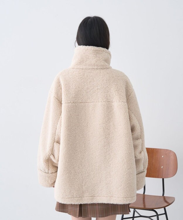 earth music&ecology ボアZIPブルゾン Ivory