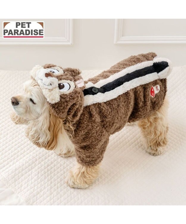 PET PARADISE ディズニー チップとデール チップなりきり パーカー 中型犬 ブラウン