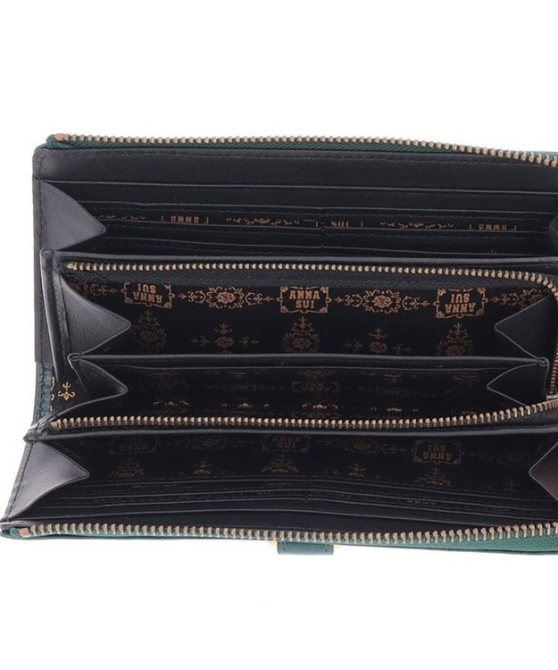 ANNA SUI ロジェ Lファスナー長財布 グリーン