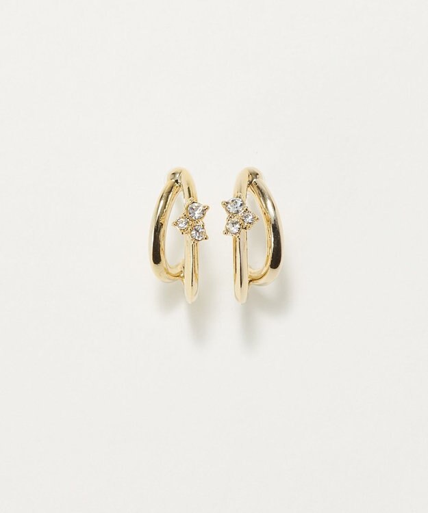 Phoebe 〈アレルギー対応〉シャイニーダブルフープセラミックピアス　ゴールド ゴールド