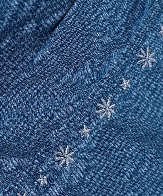 組曲 KIDS 【110-140㎝】 ブルーフラワーデニムキュロット ネイビー