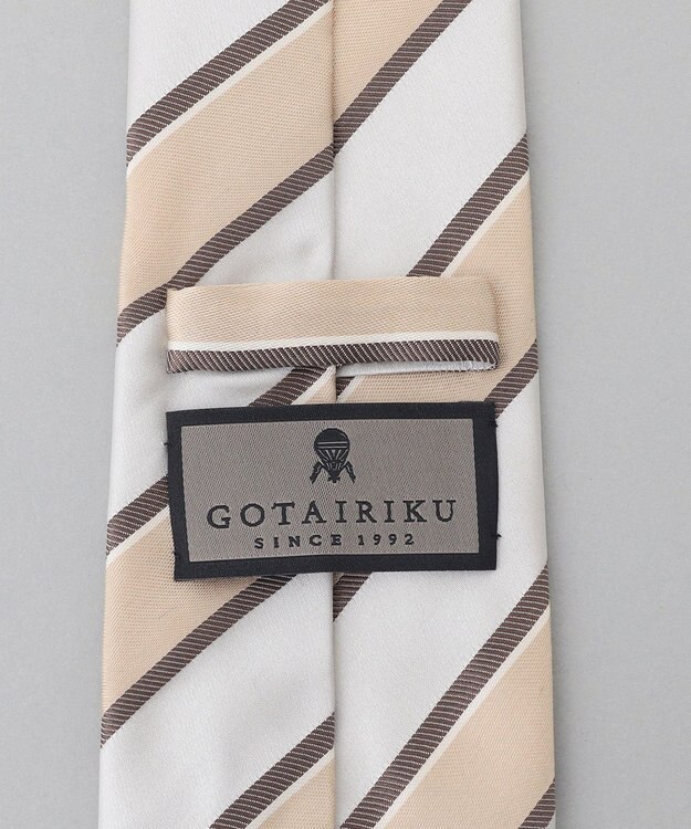 GOTAIRIKU GOTAIRIKU別注【日本製】シルク ネクタイ_ストライプ ベージュ系1