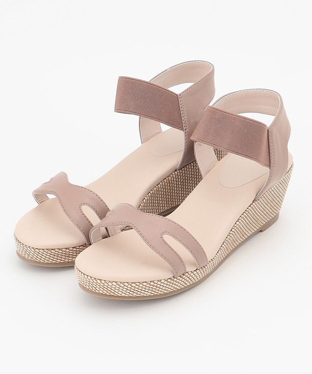 ANY SIS 【美人百花7月号掲載】クラッシィウエッジゴム サンダル モカ