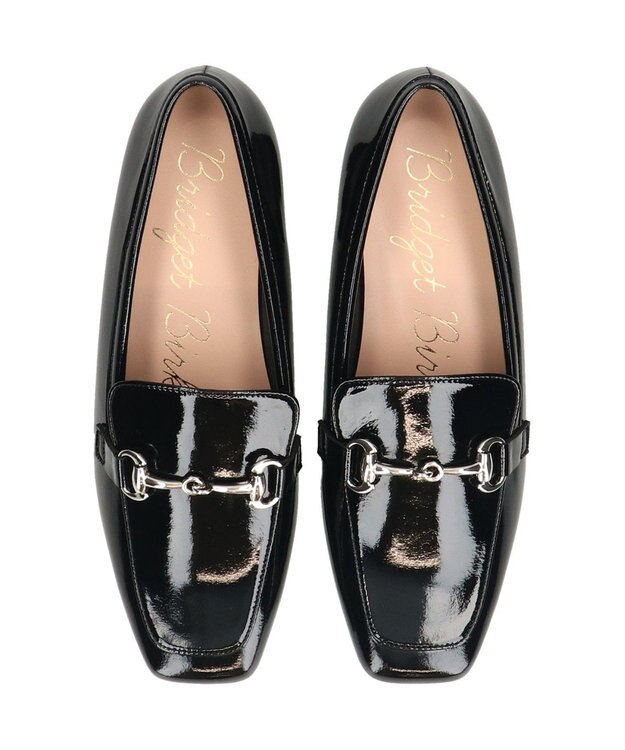 Bridget Birkin ＜抗菌消臭＞【Bridget Birkin】スクエアトゥビットローファー ブラックエナメル