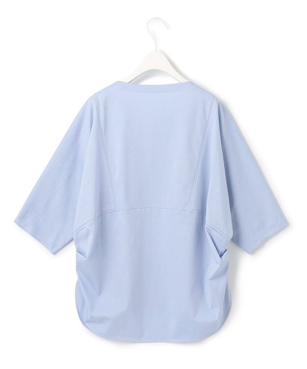 ICB 【洗える】 ブラウスライクジャージー ドルマンスリーブカットソー サックスブルー系