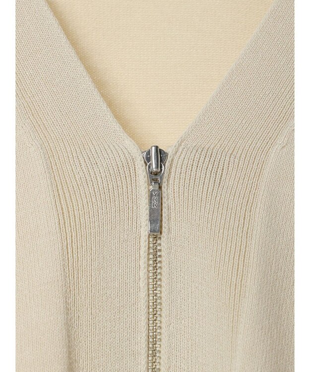 earth music&ecology ＶネックＺＩＰカーディガン Ivory