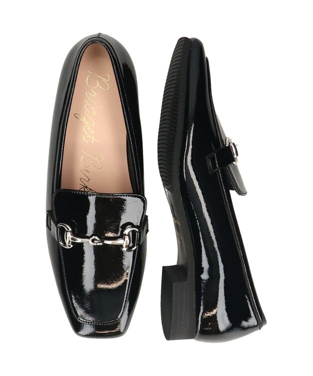 Bridget Birkin ＜抗菌消臭＞【Bridget Birkin】スクエアトゥビットローファー ブラックエナメル