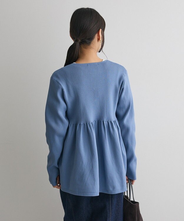 CRAFT STANDARD BOUTIQUE ポリエステルペプラムチュニック Blue