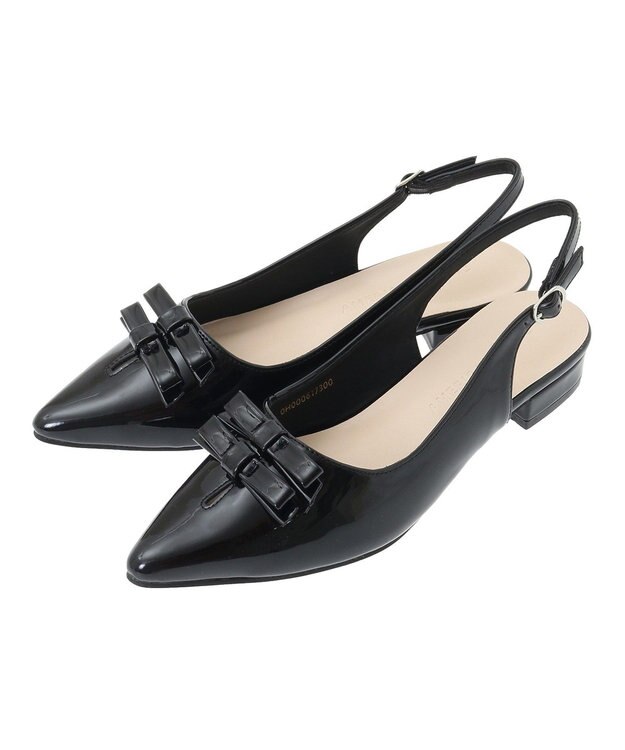 AMERICAN HOLIC ダブルリボンミュールサンダル Black