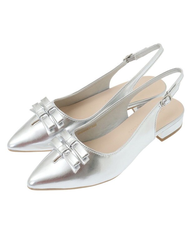 AMERICAN HOLIC ダブルリボンミュールサンダル Silver