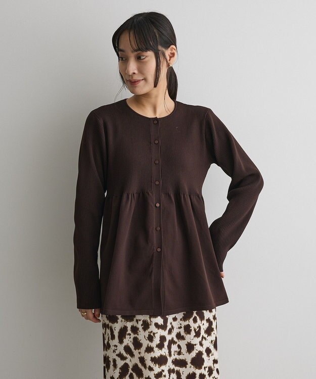 CRAFT STANDARD BOUTIQUE ポリエステルペプラムチュニック Brown