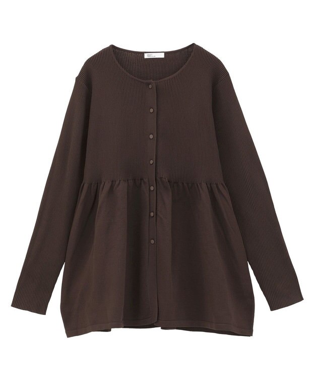 CRAFT STANDARD BOUTIQUE ポリエステルペプラムチュニック Brown