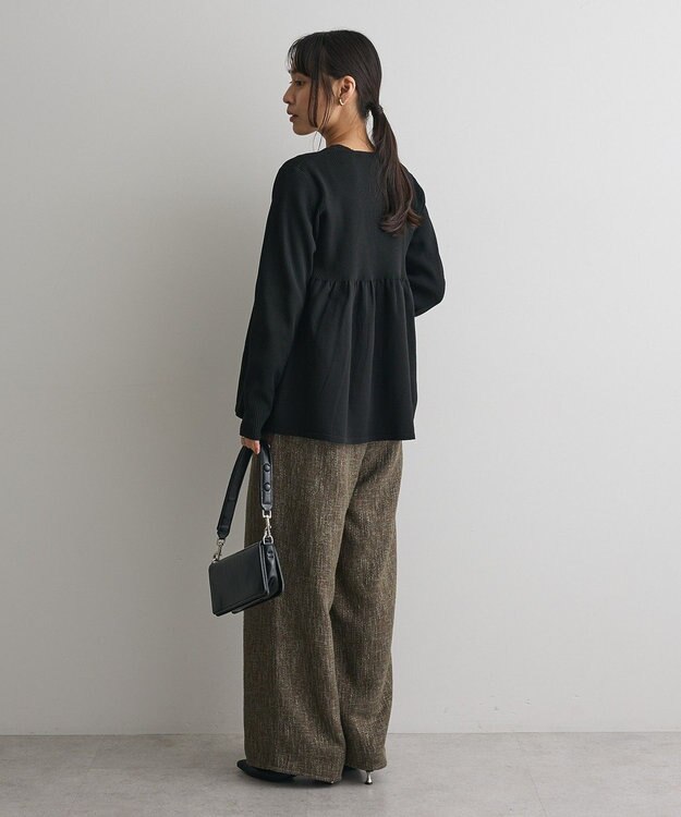 CRAFT STANDARD BOUTIQUE ポリエステルペプラムチュニック Black