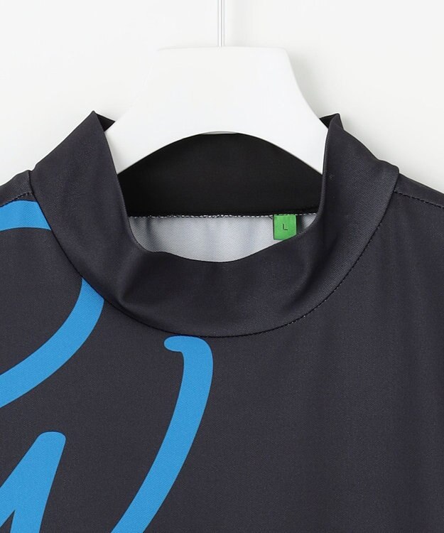 PW CIRCULUS 【吸水速乾 / 伸縮性抜群】【MEN】筆記体ロゴ COOLベンチレーションモック T ブラック系