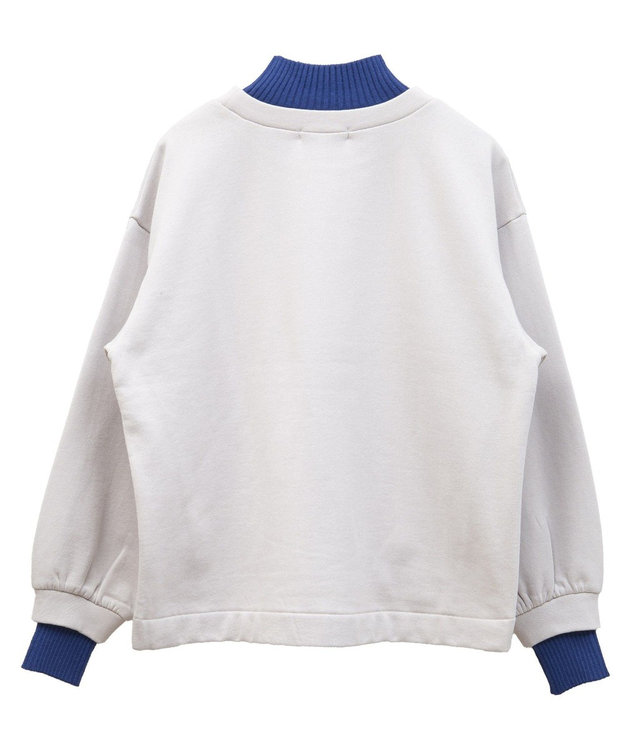 Green Parks 配色リブニットドッキング裏起毛プルオーバ Light Gray