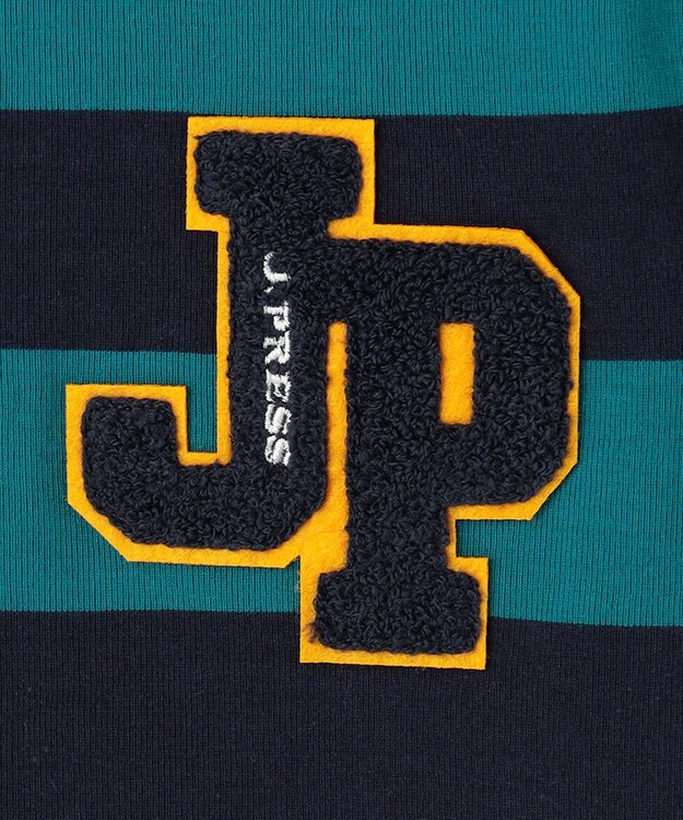 J.PRESS KIDS 【140-170cm】ボーダーJPサガラ刺繍 Ｔシャツ グリーン系1