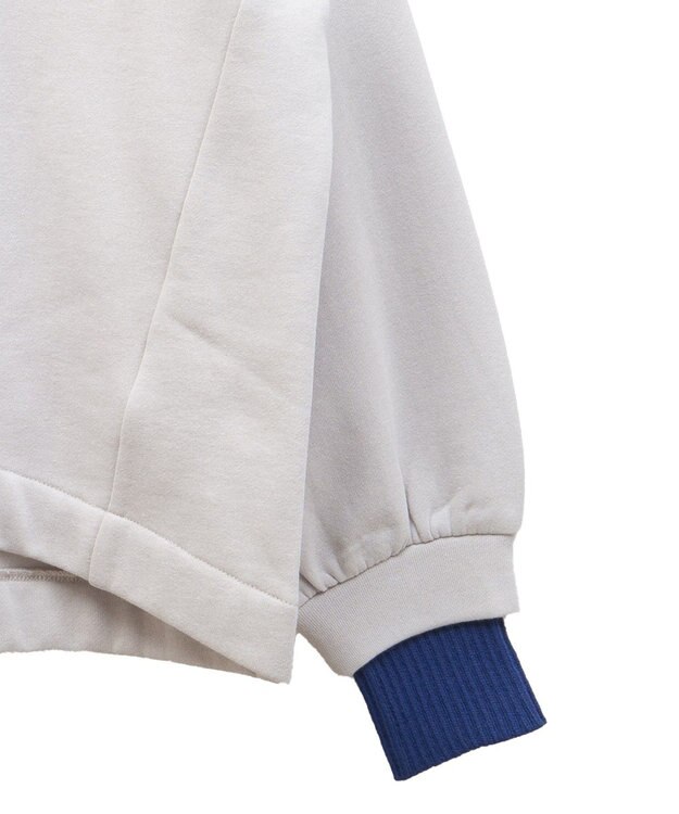 Green Parks 配色リブニットドッキング裏起毛プルオーバ Light Gray