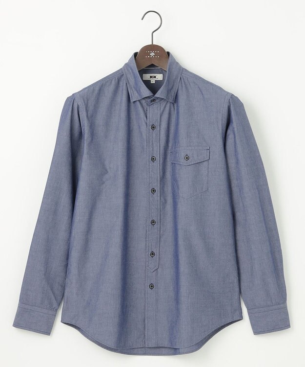 JOSEPH ABBOUD 【環境配慮型素材】ビオグレースシャンブレー シャツ ネイビー系