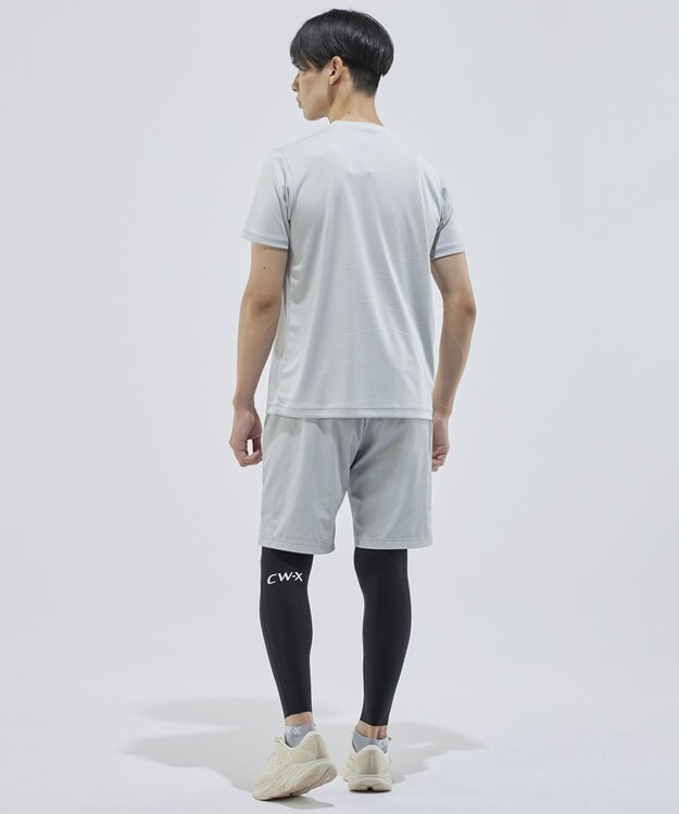 CW-X 【UNISEX】 CW-X トップス Ｔシャツ 半袖 3分袖 Ｕネック メッシュ素材 UVカット率90%以上(本体) ユニセックス DLR195 /ワコール グレー