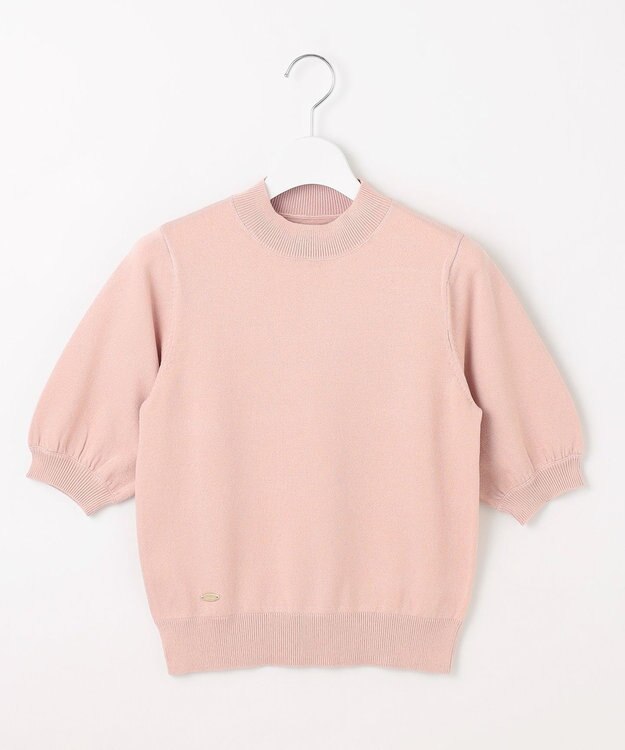 Feroux シャイニーハーフスリーブ ニット ピンク系