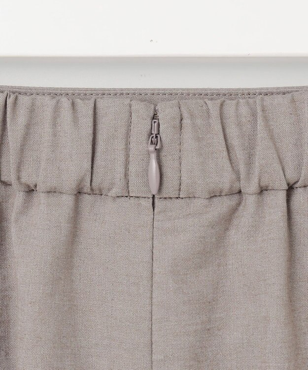 J.PRESS LADIES S 【洗える】麻ポリエステルストレッチ スカート モカシャンブレー系