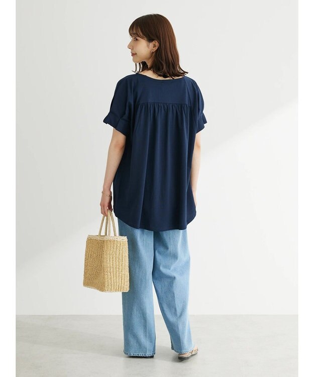 Green Parks 袖タックデザインカットチュニック Navy