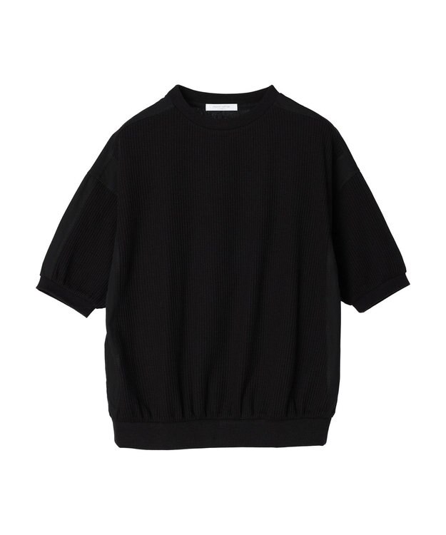 Green Parks ワッフル布帛ドッキングプルオーバー２ Black