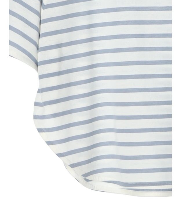 earth music&ecology 襟レースボーダーポンチョ Sax