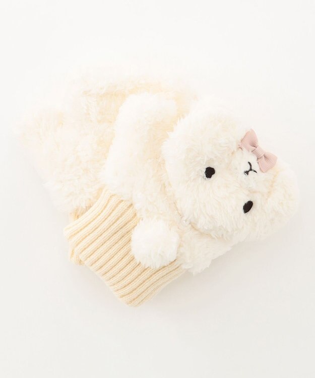 ANY KIDS アニマル ミトン アイボリー×プードル