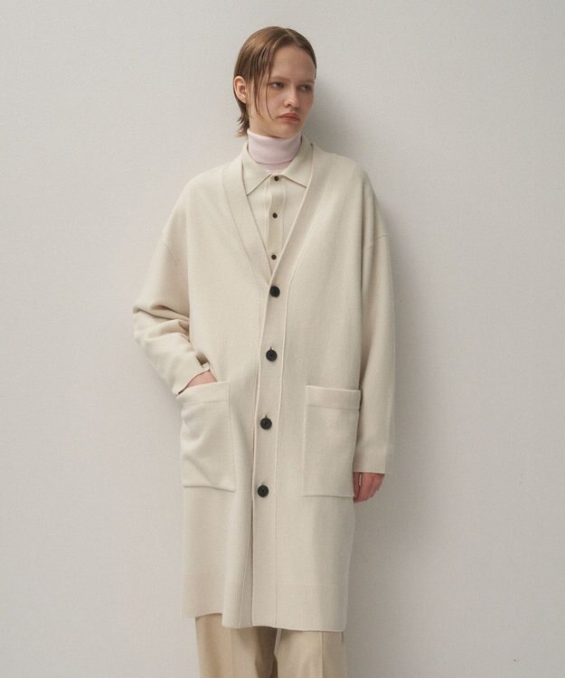 ATON MERINO COLLEGE KNIT | オーバーサイズカーディガン WARM WHITE