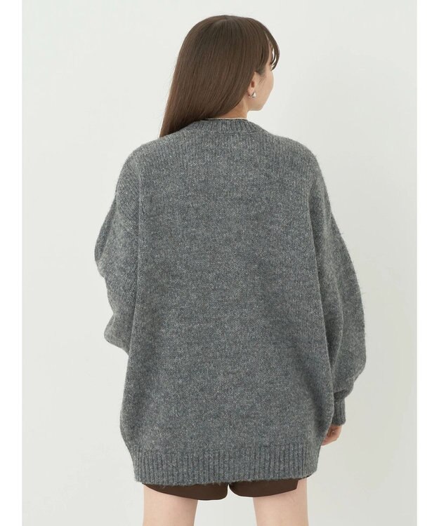 earth music&ecology ファンシーヤーンメランジカーディガン Dark Gray Mixture