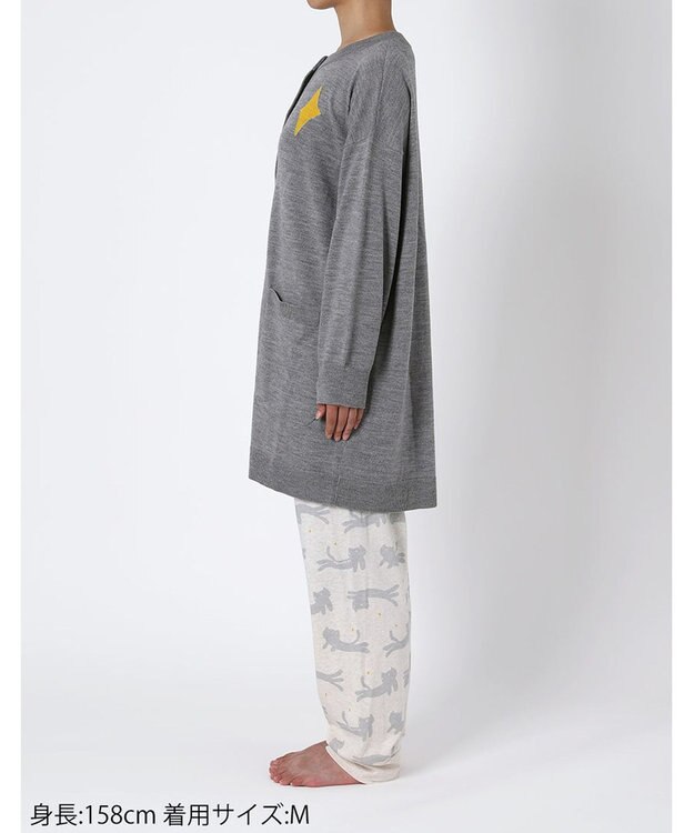 tsumori chisato SLEEP ツモリチサト カーディガン 長袖 ルームウェア あったか レディース UTX584 /ワコール グレー