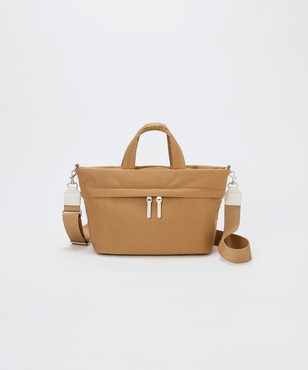 TOPKAPI 【Breath TOPKAPI】【撥水】マット ナイロン ショルダー付き ミニ トートバッグ ベージュ