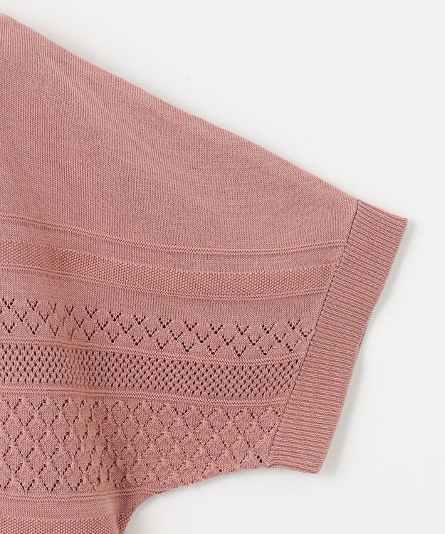 J.PRESS LADIES S 【洗える】LACY ニットプルオーバー ローズピンク系