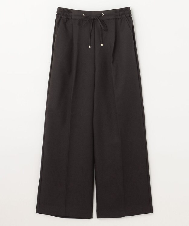 ANY 【洗濯機可能/セットアップ対応/ウエストゴム】イージィケア美脚ワイドパンツ ブラック