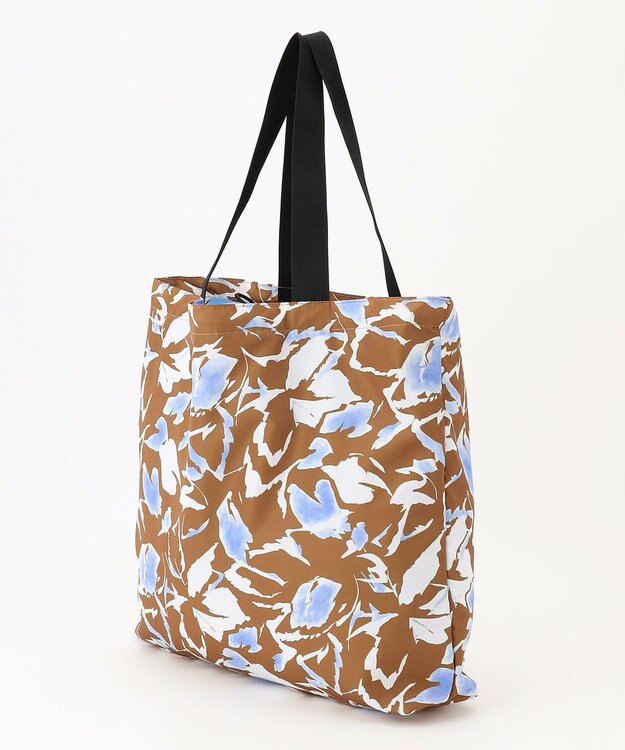 ICB ウォーターフラワープリント トートバッグ キャメル系柄
